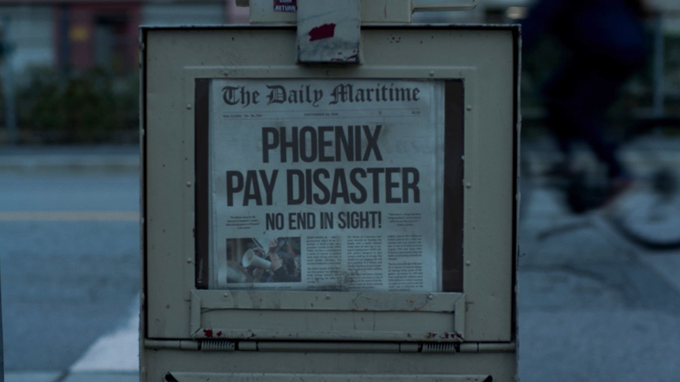 news paper with the headline Phoenix Pay Disaster